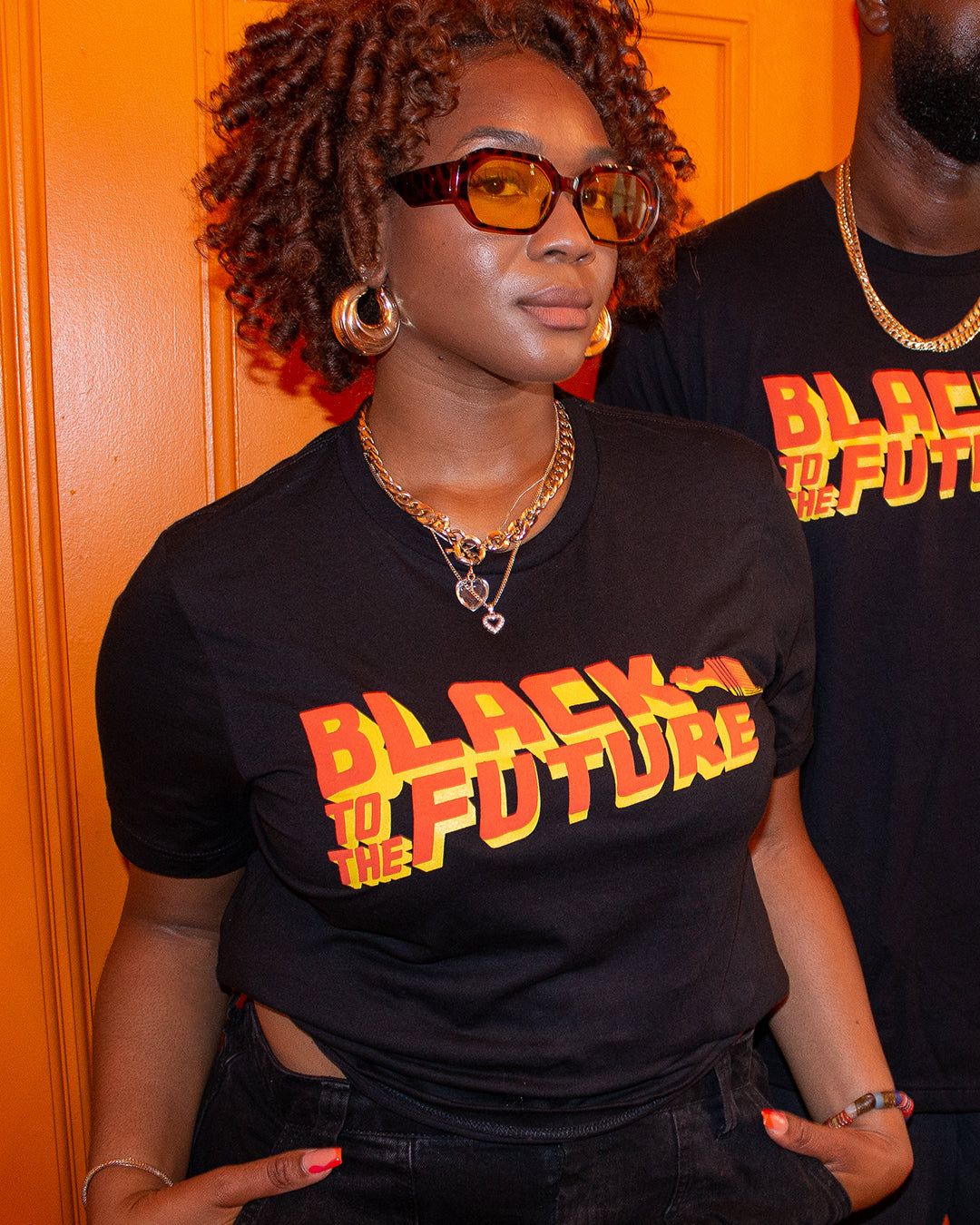 Black to the Future Tshirt Unisex In Puff Print