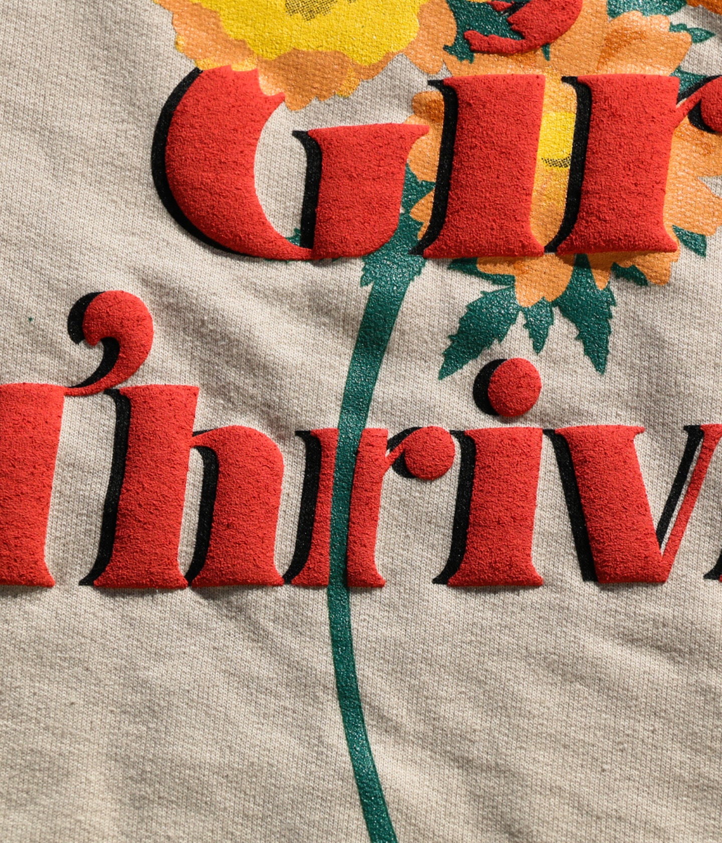 Black Girl Thriving (Sand) Sweatshirt In Puff Print
