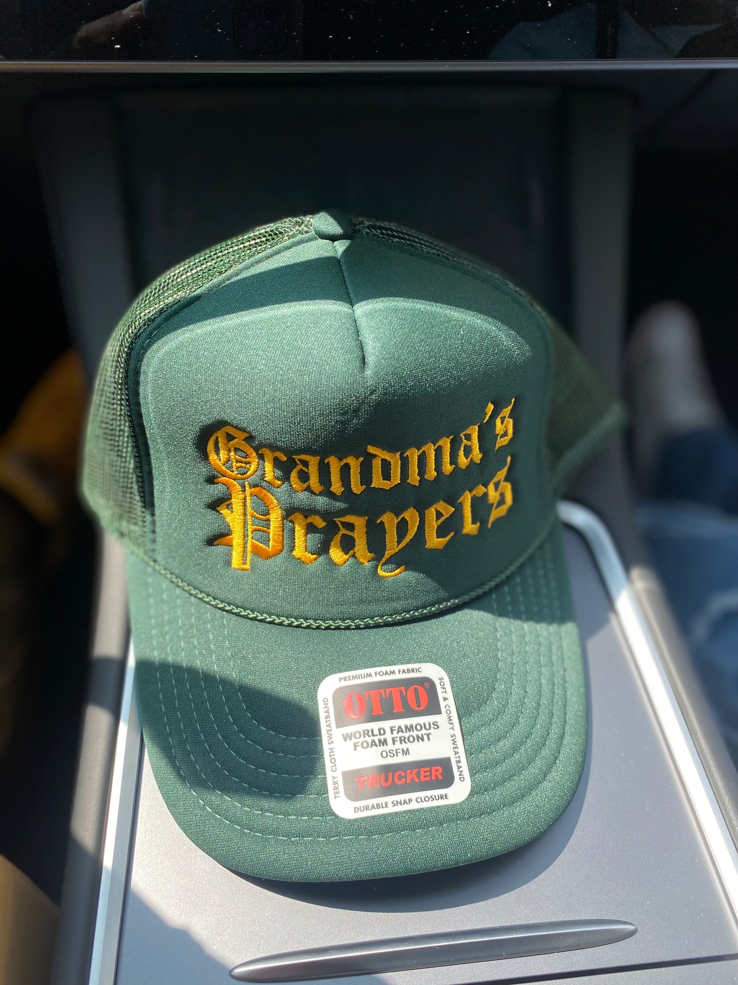 Grandma's Prayers in Green - Trucker Hat (Pre·order)