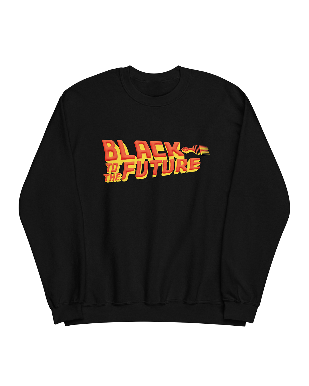Black to the Future Unisex Sweatshirt In Puff Print