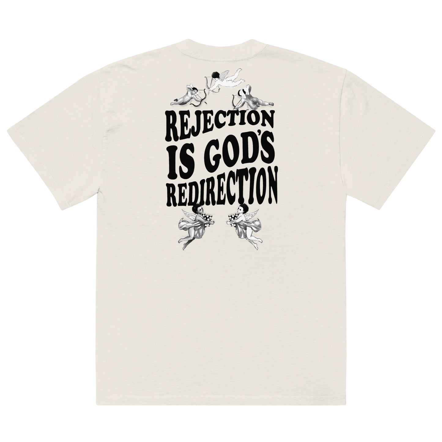 Rejection is God's Redirection Oversized faded t-shirt