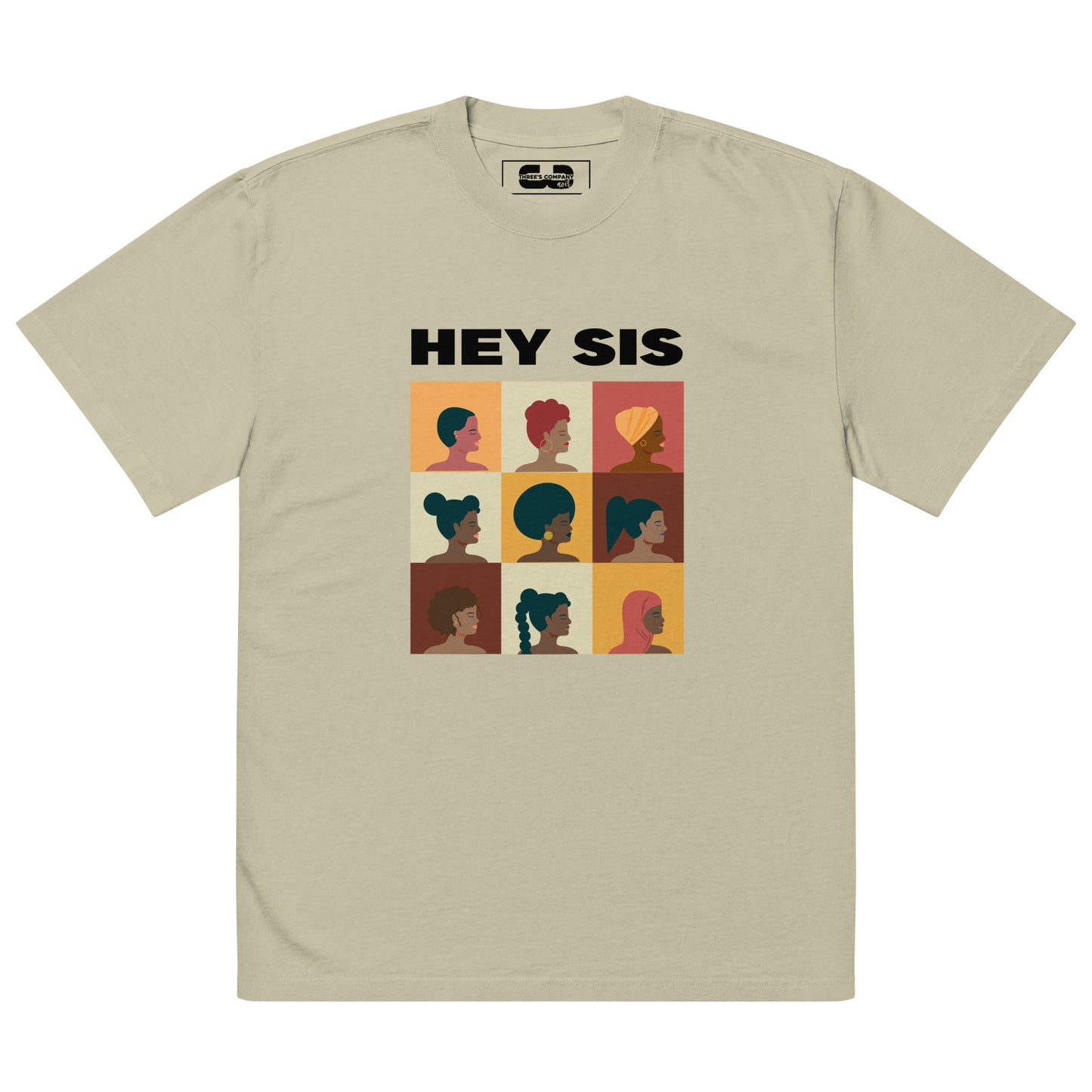 "Hey Sis" Oversized faded t-shirt