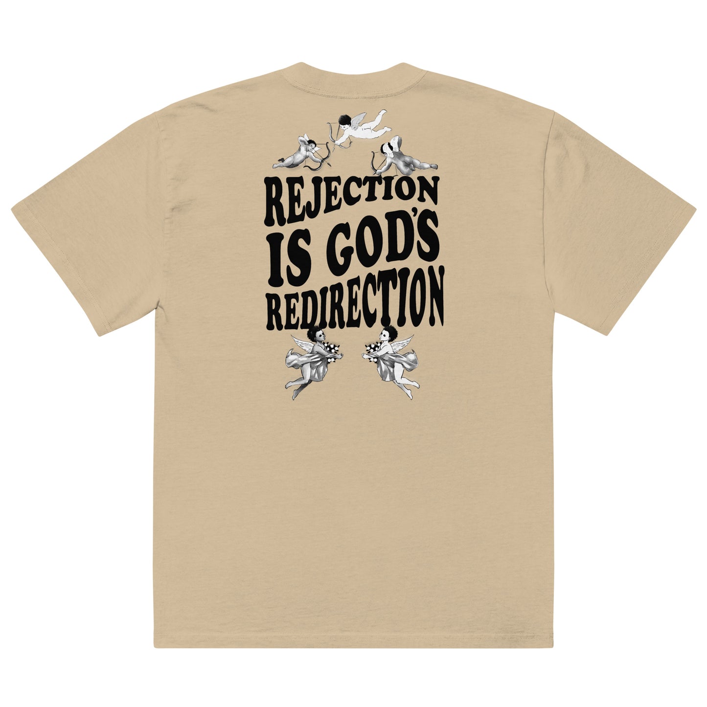 Rejection is God's Redirection Oversized faded t-shirt