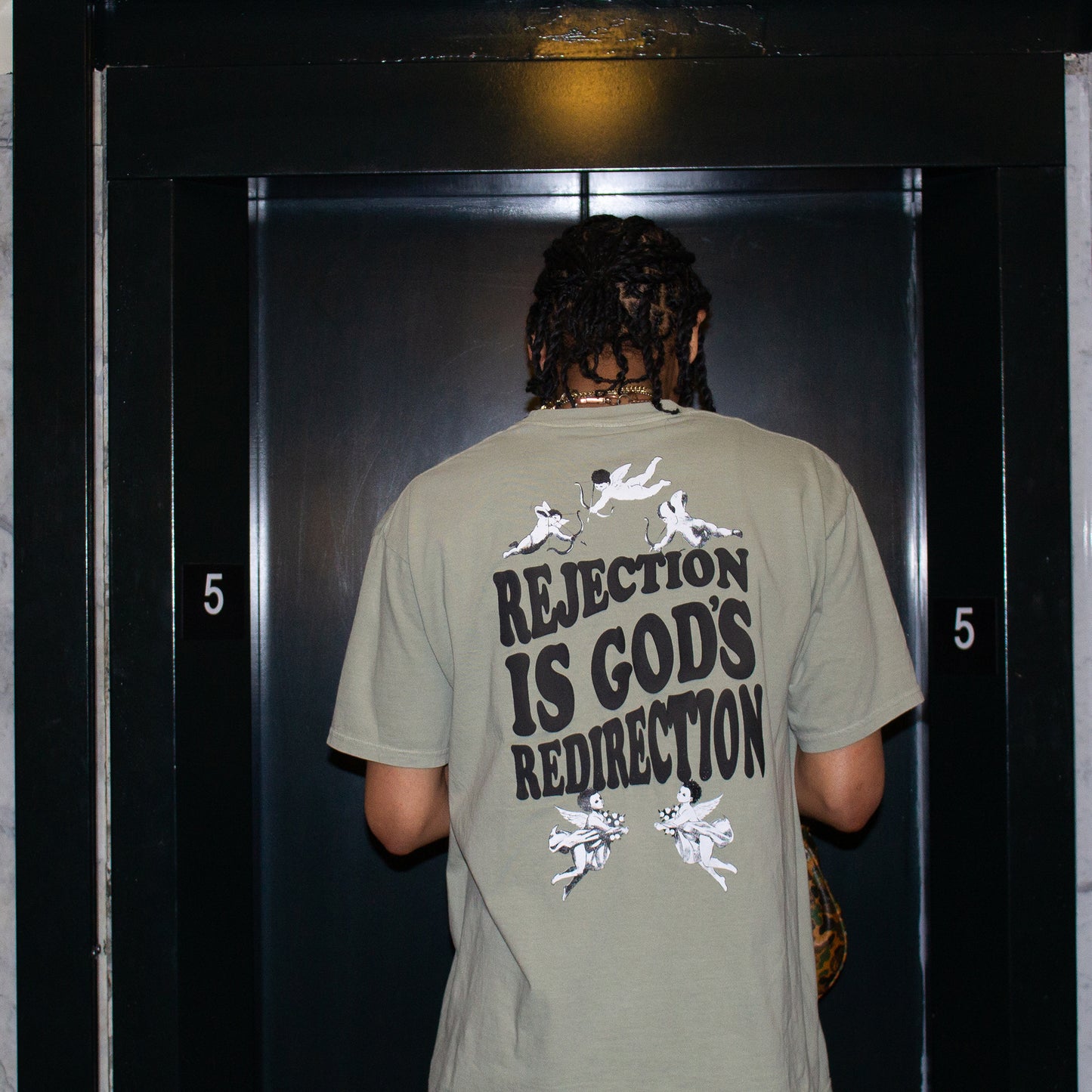 Rejection is God's Redirection Oversized faded t-shirt